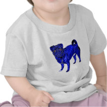Mops Jack in Blau Hemd