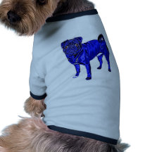 Mops Jack in Blau Hundetshirts