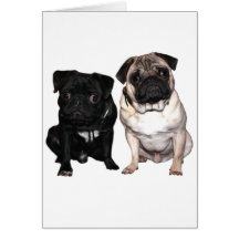 Mops Jack und Richi Grußkarte