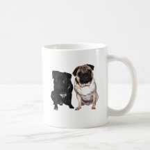 Mops Jack und Richi Kaffee Tasse