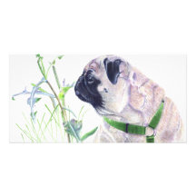 Mops-Kunst-Karte Foto Karten Vorlage
