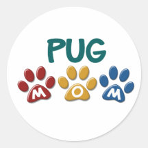 MOPS Mamma-Tatzen-Druck 1 Runde Sticker