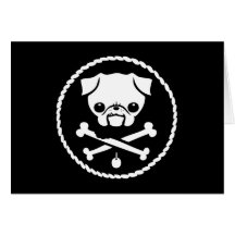 Mops-Pirat Grußkarte