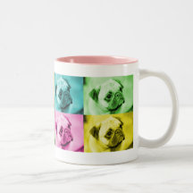 Mops "pop art" tee tasse