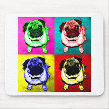 Mops Richi in 4 Farben Mauspads