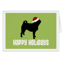Mops-Weihnachtsmannmütze karten