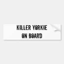Mörder Yorkie an Bord des Autoaufklebers