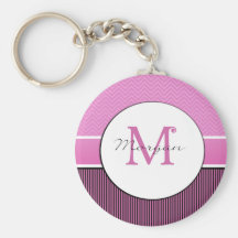 Morgan-Monogramm Zickzack und rosa Schwarzes der S Schlüsselanhänger