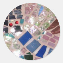 Mosaik-Leuchtkäfer Runde Sticker
