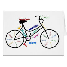 Motivierend Fahrrad, Fahrrad, fahrend, Sport, Hobb Karte