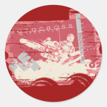 Motocross-Lebensstil-T-Shirts und Geschenke Runder Sticker