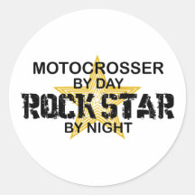 Motocrosser Rockstar bis zum Nacht Runde Aufkleber