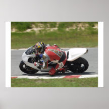 Motorrad, das schleppendes Knie läuft Plakatdrucke