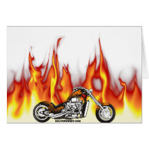 Motorrad-Feuer Grußkarte