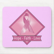 Mousepad - Hoffnungs-Glauben-Liebe-Brustkrebs
