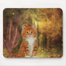 Mousepad Ingwer-Kätzchen im Park