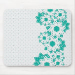 Mousepad Polka-Punkt und Blumen