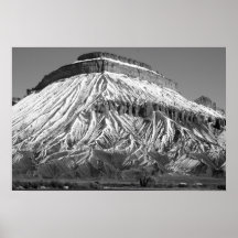 Mt. Garfield im Winter-Schwarzweiss-Foto Posterdrucke