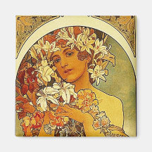 mucha Blumen Magnete