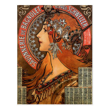 Mucha - Kunst Nouveau Postkarte