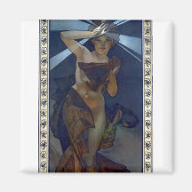 mucha Morgenstern-Kunst nouveau Plakatfrau Magnete