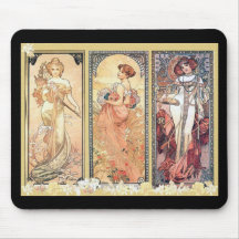 Mucha ~ Platte von drei Mauspads