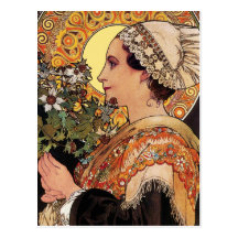 Mucha Postkarte:   Alphonse Mucha - Kunst Nouveau