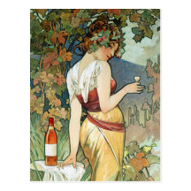 Mucha Postkarte:  Kognak - Kunst Nouveau