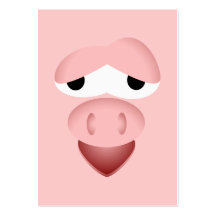 Müdes lächelndes Schwein-Gesicht Visitenkartenvorlage
