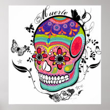 Muerte Tag des toten Schädels Plakat