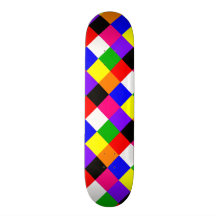 MULTI-COLOR SQUARES SKATE BOARD DECK