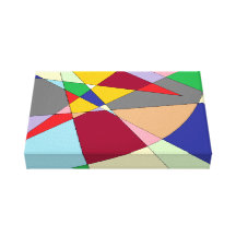 Multi Farbegeometrics Gespannte Galeriedrucke