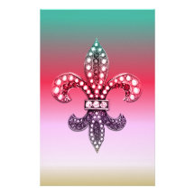 Multi Farbrosa Lilien-Flor New Orleans Personalisiertes Büropapier