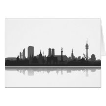 München skyline Klappkarte / Einladungskarte