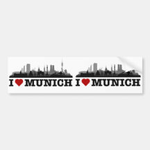 München Stadt Skyline - Autoaufkleber