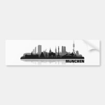 München Stadt Skyline - Autoaufkleber