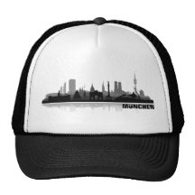 München Stadt Skyline - Geschenkideen Retromützen
