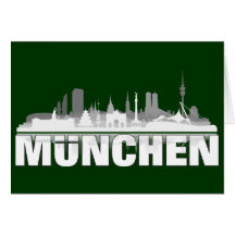 München Stadt Skyline - Klappkarte / Einladung