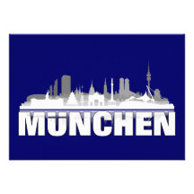 München Stadt Skyline - Klappkarte / Einladung