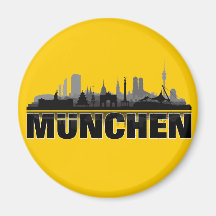 München Stadt Skyline - Magnet / Kühlschrankmagnet