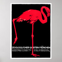 München-Zoo-Garten-Flamingo-Reise-Kunst Posterdrucke