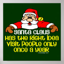 Mürrischer Weihnachtsmann-Spaß Poster