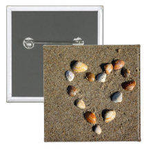 Muschelherz Anstecknadelbuttons