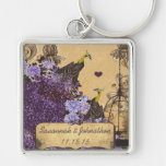 Muscial Vintager Auberginen-Pfau-Schlüsselkette Schlüsselband