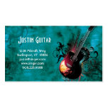 Music Business Card Guitar Red DJ