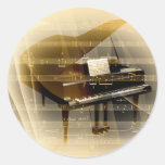 music_piano runde aufkleber