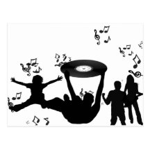 Musik-Disco-Leute-Tanz Postkarten