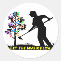 Musik-Fluss Runder Aufkleber
