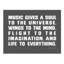 Musik gibt ein Soul zum Universum Postkarten
