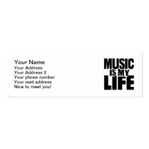 Musik ist mein Leben Visitenkarten Vorlage
